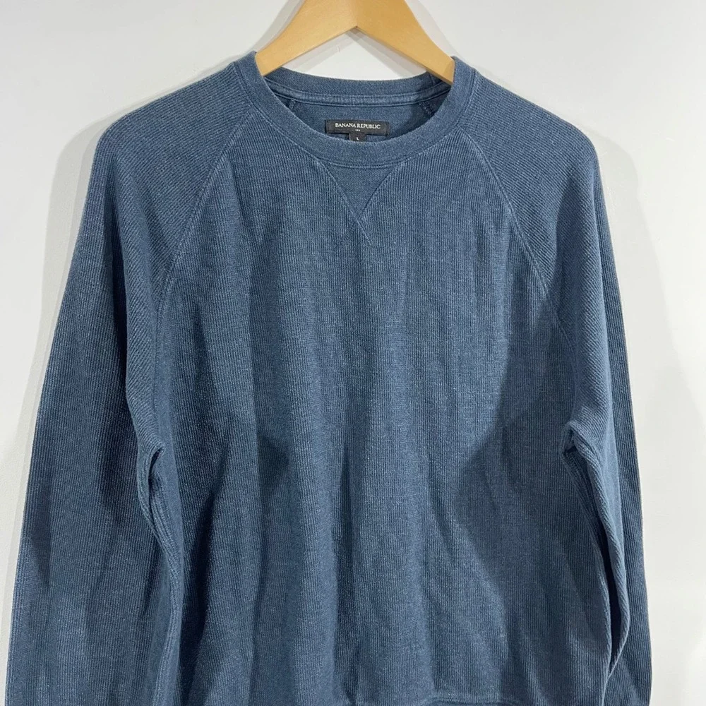 Banana Republic Grunge Thermal Waffle Knit Crewneck Top Mens Large Gorpcore 90s